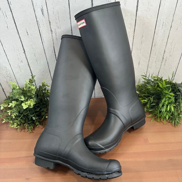 Hunter Women's Original Tall Rain Boots Black Size 9 - Picture 3 of 9